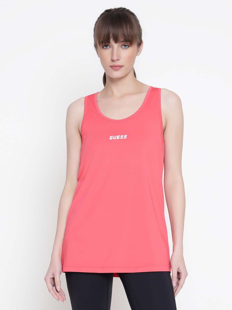 guess fashion Guess Women Coral Solid Round Neck Tank-picture-39
