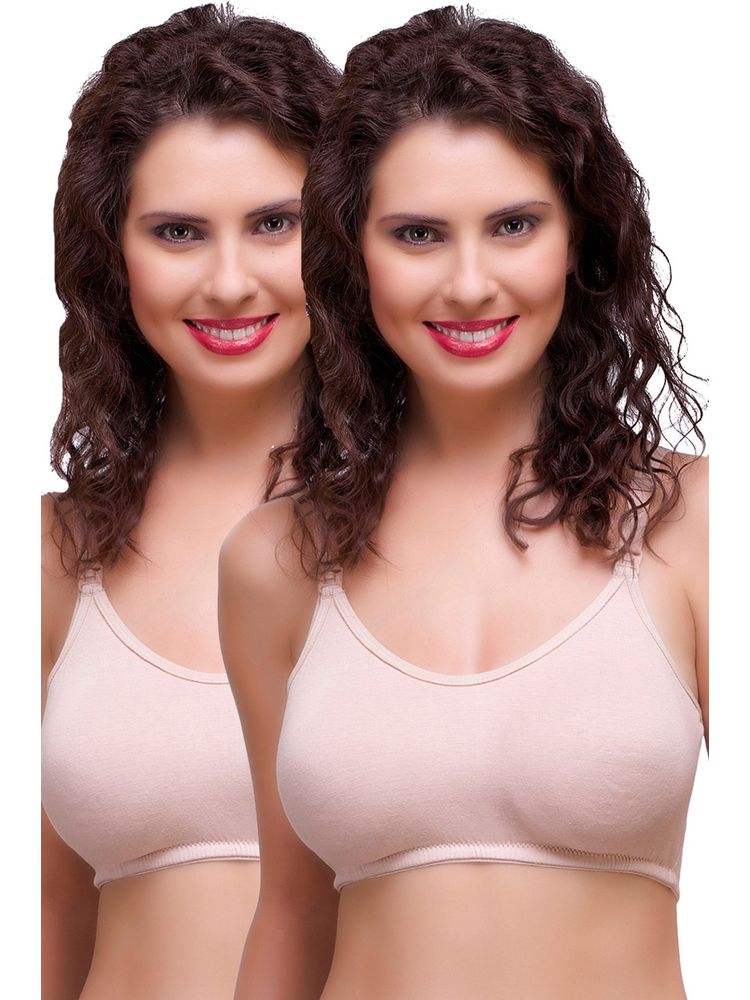 Inner Sense Organic Antimicrobial Soft Nursing Bra Combo of 2 - Nude