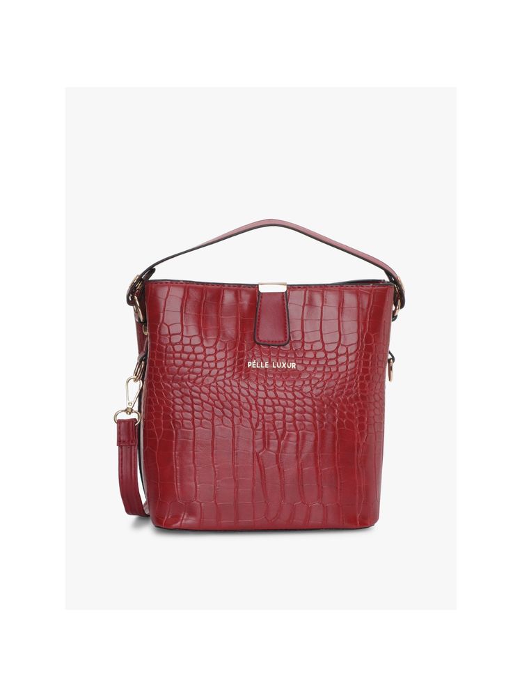 Pelle Luxur Maroon Handbags-picture-20