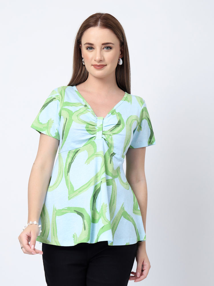 Zelena Cotton Elastane Maternity Top - Pista-picture-27