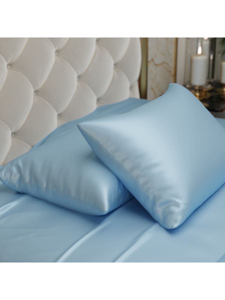 Stoa Paris Blue Ultra Satin Pillow Covers (Set Of 2)-image-5
