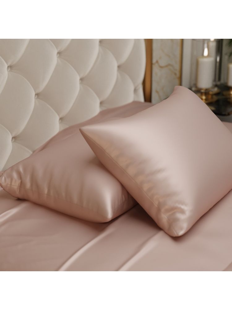 Stoa Paris Beige Ultra Satin Pillow Covers (Set Of 2)-picture-10
