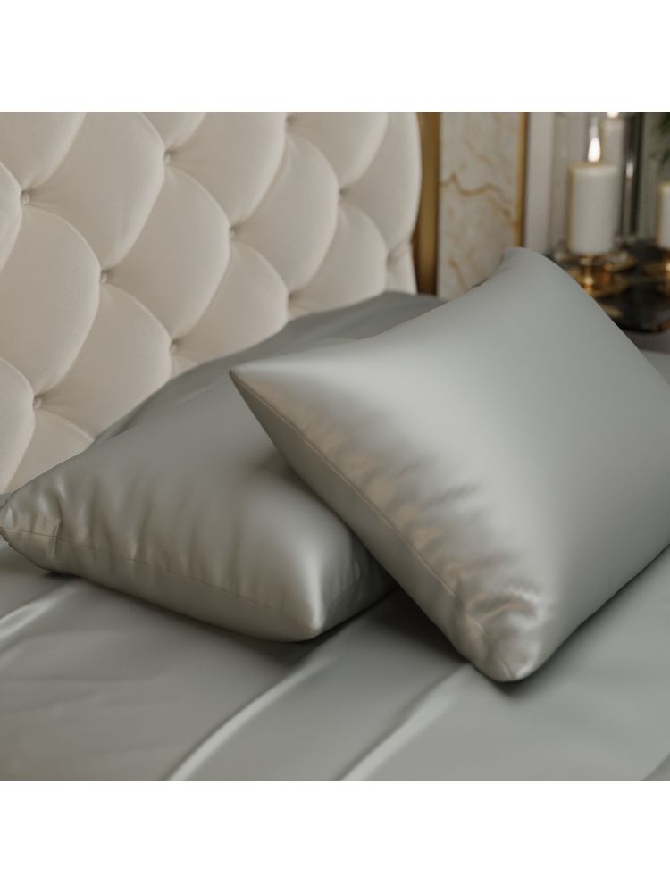 Stoa Paris Grey Ultra Satin Pillow Covers (Set Of 2)-picture-24