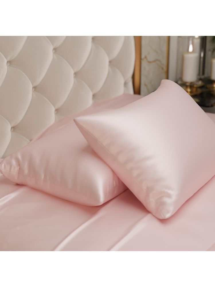 Stoa Paris Pink Ultra Satin Pillow Covers (Set Of 2)-image-1