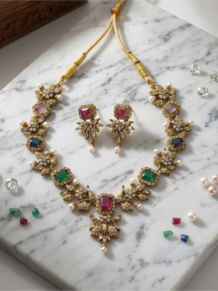 STILEADDA Multi-Color Stones Western Jewellery Set-picture-18