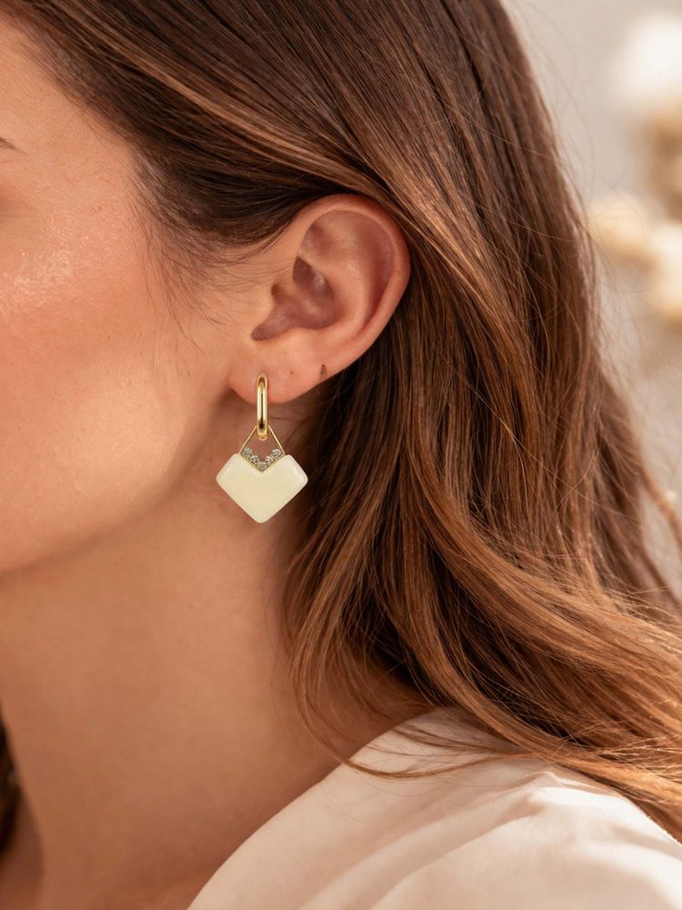 Jewelz White Stones Western Pair Of Earrings-picture-0