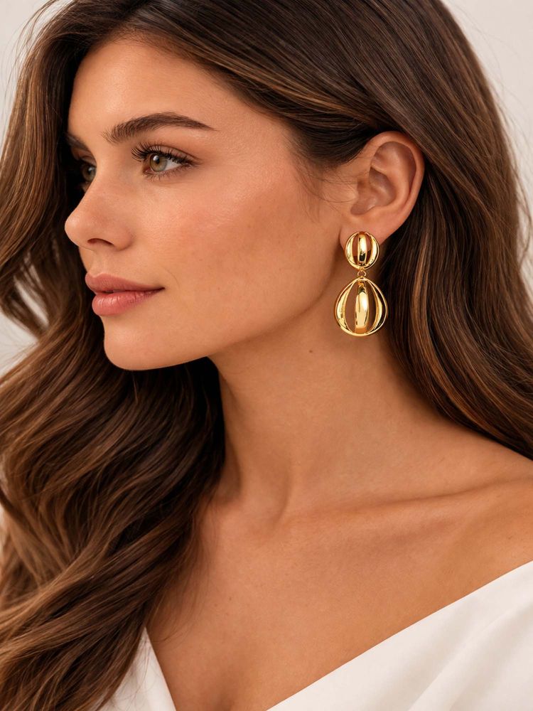 Jewelz Gold Contemporary Western Pair Of Earrings-picture-14