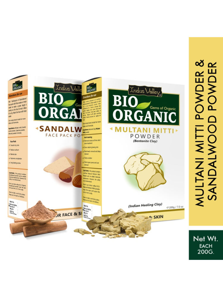 Indus Valley Pure & Organic Multani Mitti & Sandalwood Powder Combo-image-3