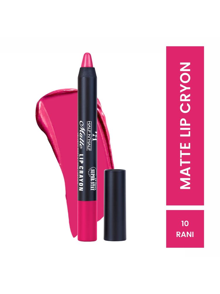 Half N Half Matte Velvet Soft & Long Lasting 24h Super Stay Lip Crayon