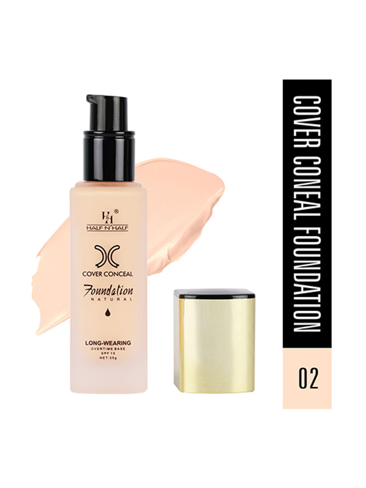 Half N Half Cover Concealer Foundation Natural Longwearing Overtime Base SPF 15-picture-19