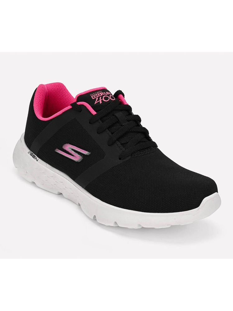 SKECHERS Womens GO RUN 400 Black Pink Running Shoes-picture-39