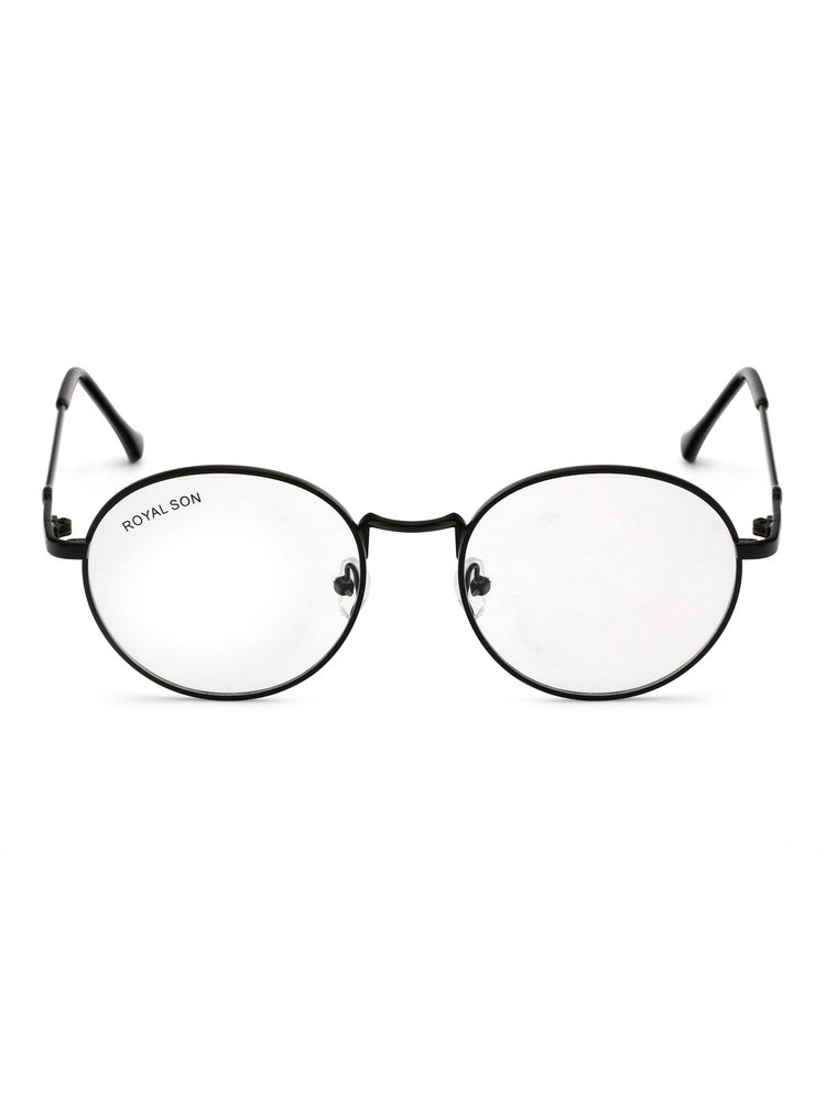 Royal Son Men Round Spectacles Frames Transparent Lens (medium)