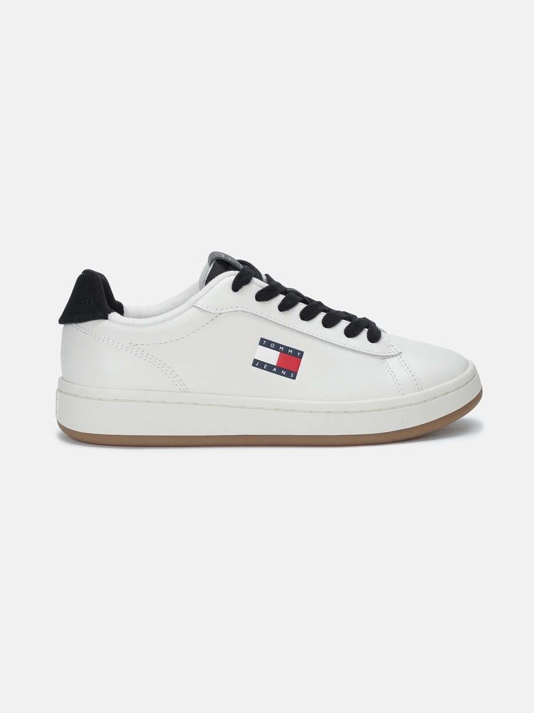 tommy hilfiger clothing Tommy Hilfiger Solid Black Leather Sneakers-picture-19