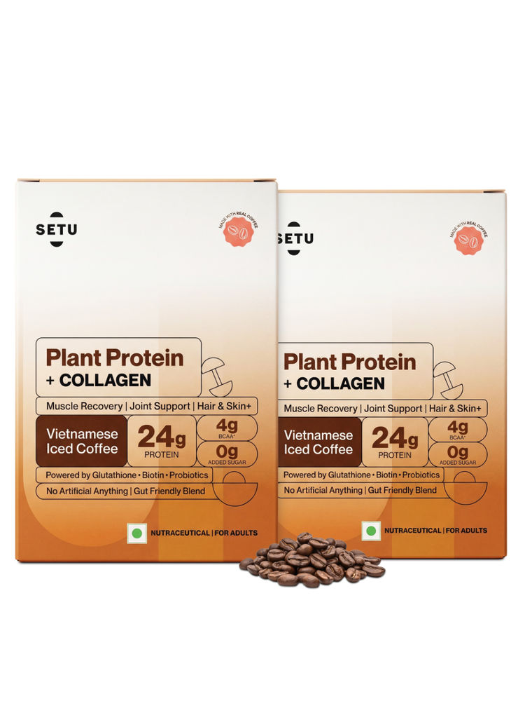 Setu Plant Protein + Veg Collagen 24G Protein Vietnamese Iced Coffee Sachets - Pack Of 2-image-26