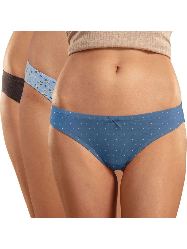 Nykd by Nykaa Bikini Panty With Covered Elastic-nyp112-assortment 5 Multi-Color (Pack of 3)-picture-12