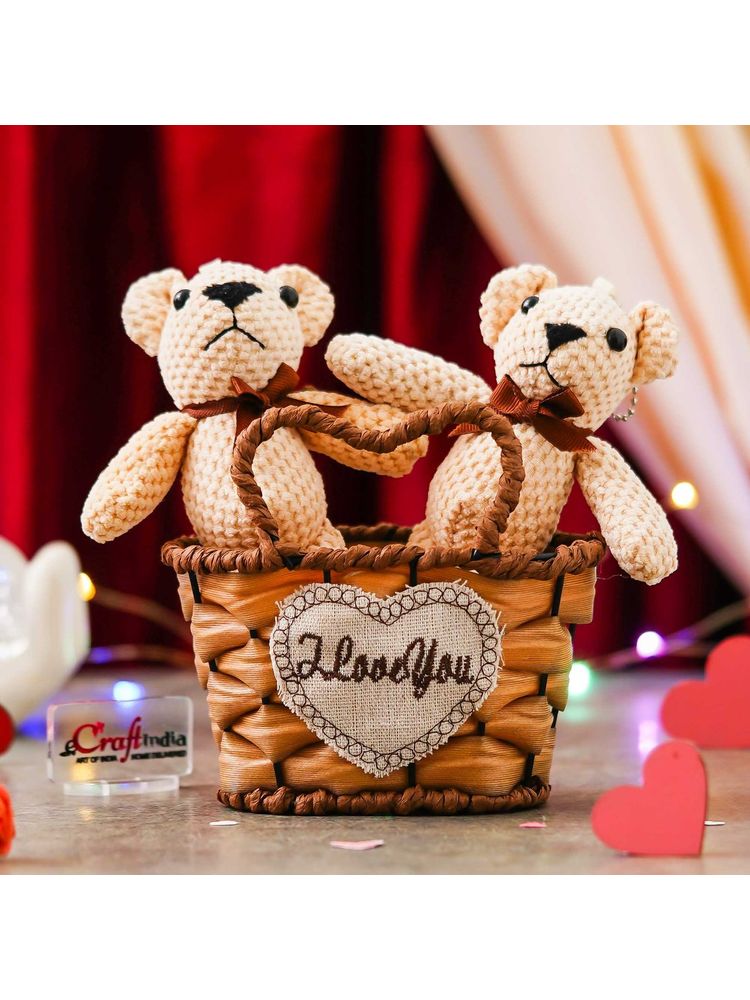 eCraftIndia Teddy Bears In a I Love You Heart Basket Teddy Bear for Valentine Gift-picture-19
