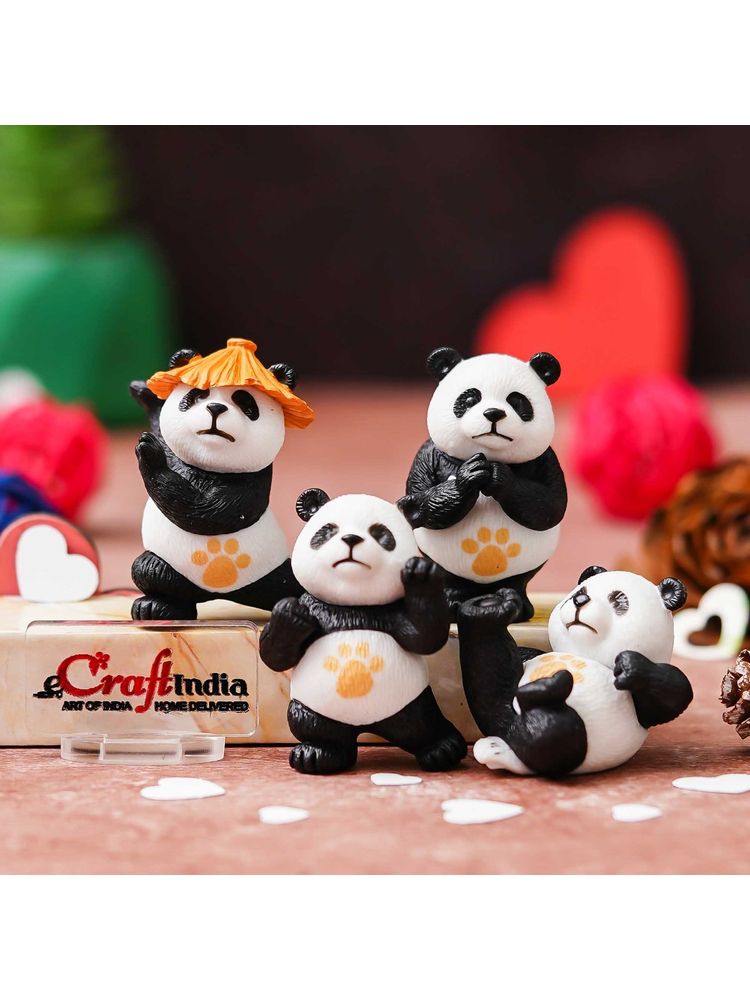 eCraftIndia Miniature Panda Showpieces (Set of 4) Valentine Day Decoration Items-image-24