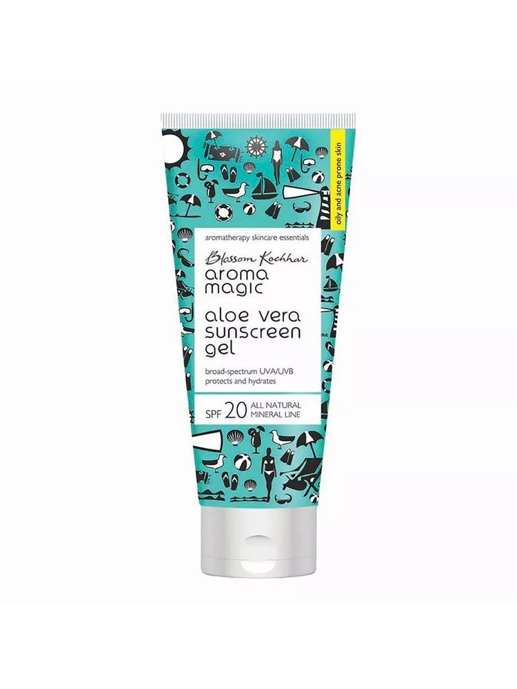 Aroma Magic Aloe Vera Gel Sunscreen Gel SPF 20 UVA/UVB All Natural Mineral Line