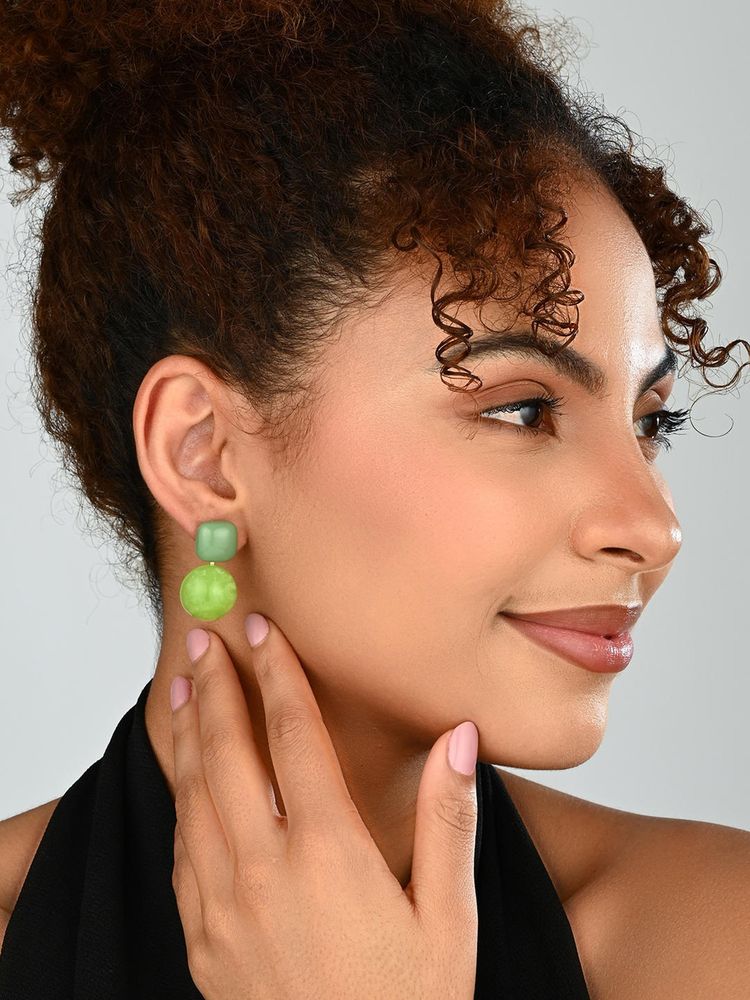 REENISAA Forest Glow Minimal Drops Green Earrings-image-32