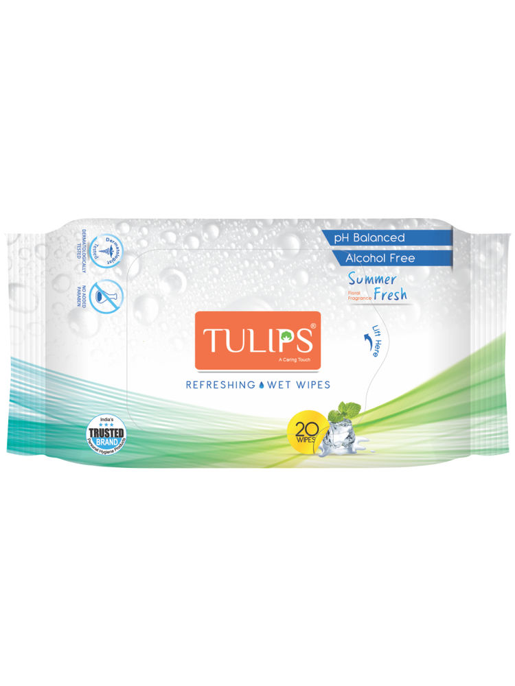 Tulips Refreshing Wet Wipes European Summer Fresh Fragrance