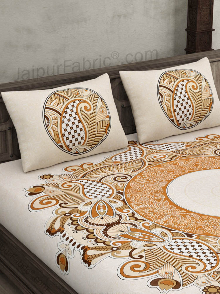 JAIPUR FABRIC Cosmic Kolam Double Bedsheet With 2 Pillow Covers (Queen)-picture-25