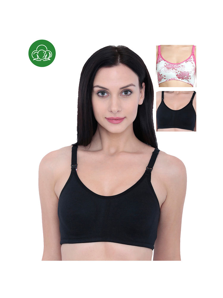 Inner Sense Organic Antimicrobial Soft Nursing Bra Pack of 3 - Multi-Color-picture-16