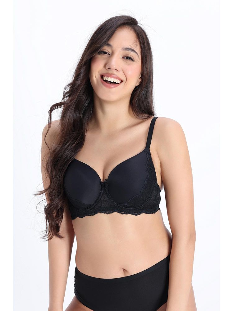 Zivame Anthracite Padded Regular Wired 3-4Th Coverage T-Shirt Bra-picture-38