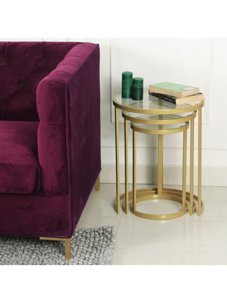Claymint Nelson Nesting Set of 3 Glass Side Table-image-16