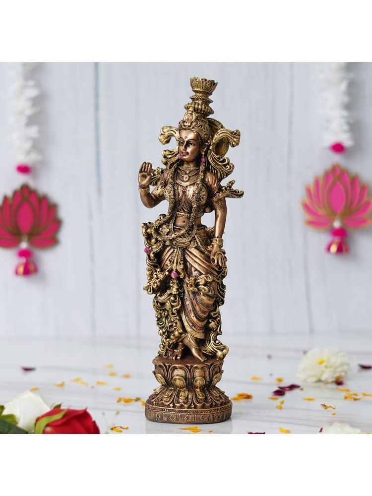 eCraftIndia Handcrafted Blessing Goddess Radha Idol Murti Hindu Religious Statue-image-6