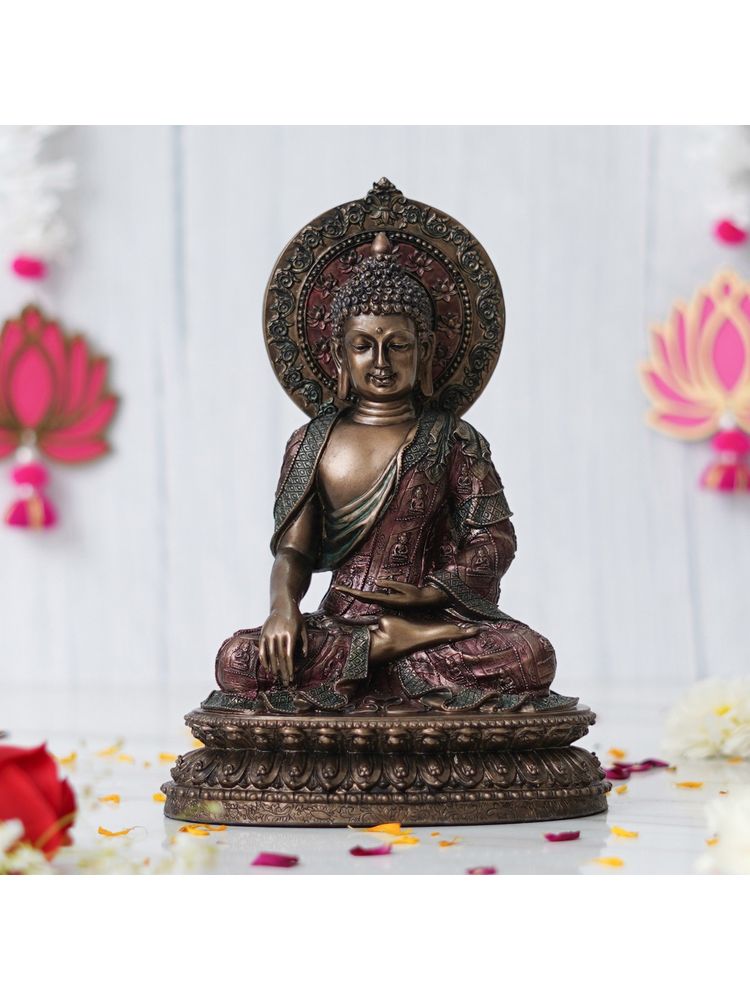 eCraftIndia Handcrafted Bronze Meditating Lord Buddha Idol Statue-picture-18