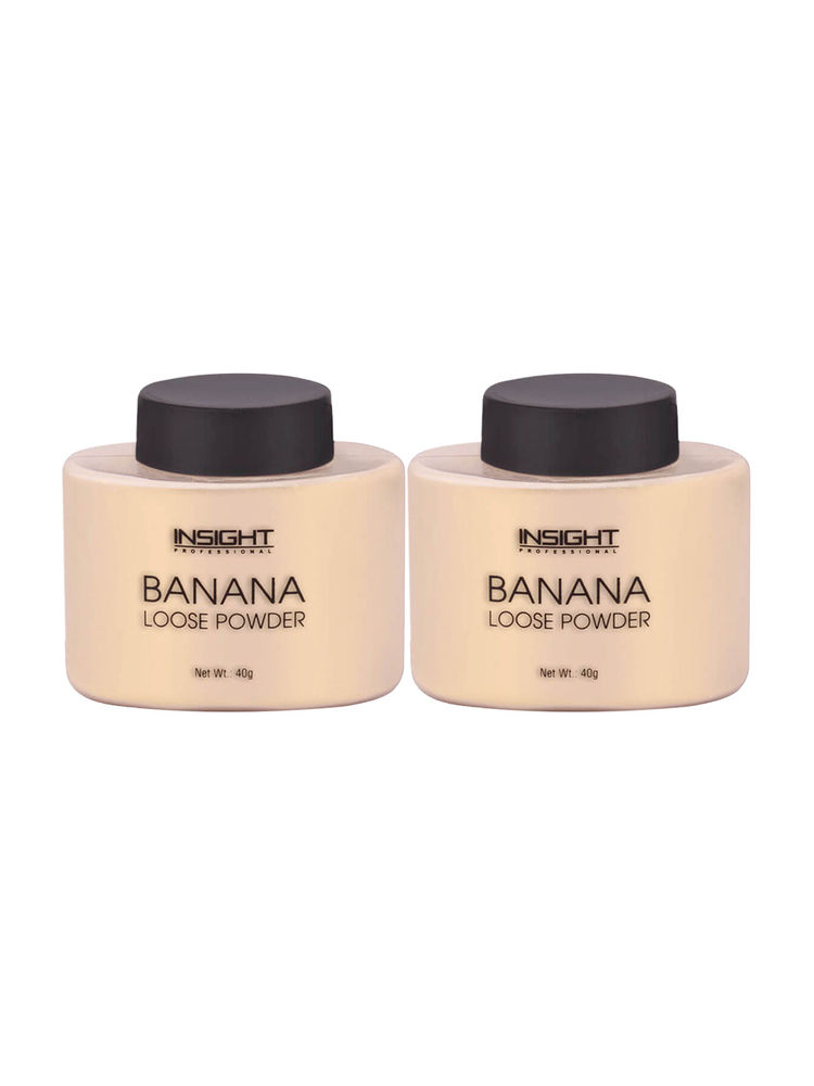 Insight Cosmetics Banana Loose Powder, Oil Control Formula, Long-Wear Matte Finish - Pack Of 2