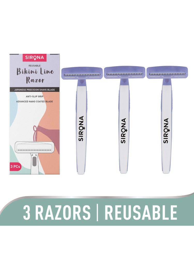 Sirona Disposable Bikini Line Trimming Razor For Women With Aloe Vera & Vitamin E Lubrication Strip