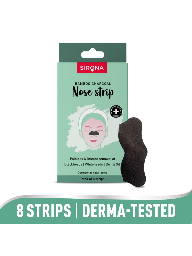 Sirona Natural Bamboo Charcoal Nose Strips For Women, Removes Blackheads,Whiteheads & Pore Cleanser