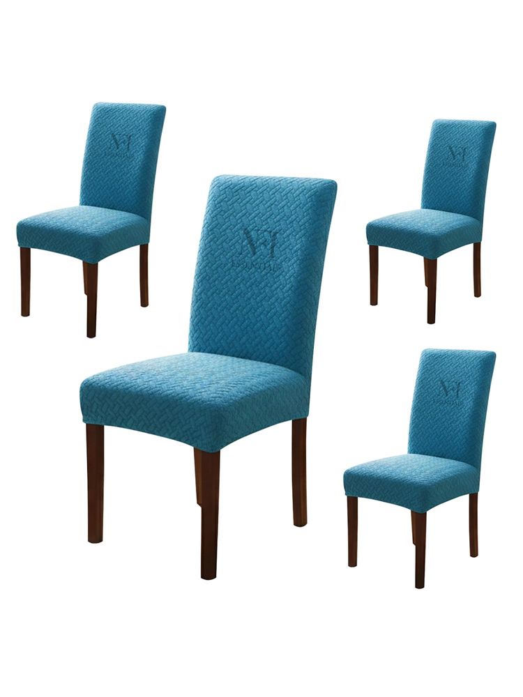 NFI Essentials Blue Solid Modern Minimalistic Chair Cover-picture-4