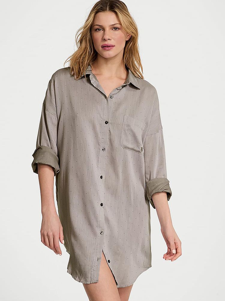 victoria's secret intimates Victoria's Secret Women Grey Solid Sleepshirt-picture-21