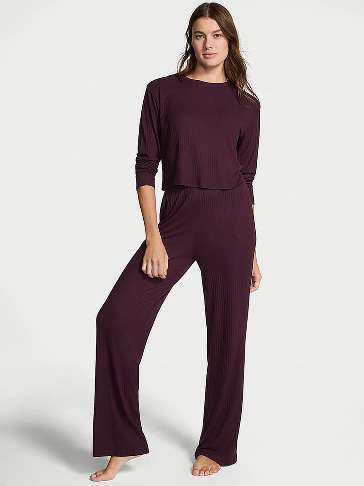 victoria's secret intimates Victoria's Secret Women Purple Textured Top & Pyjama-picture-34