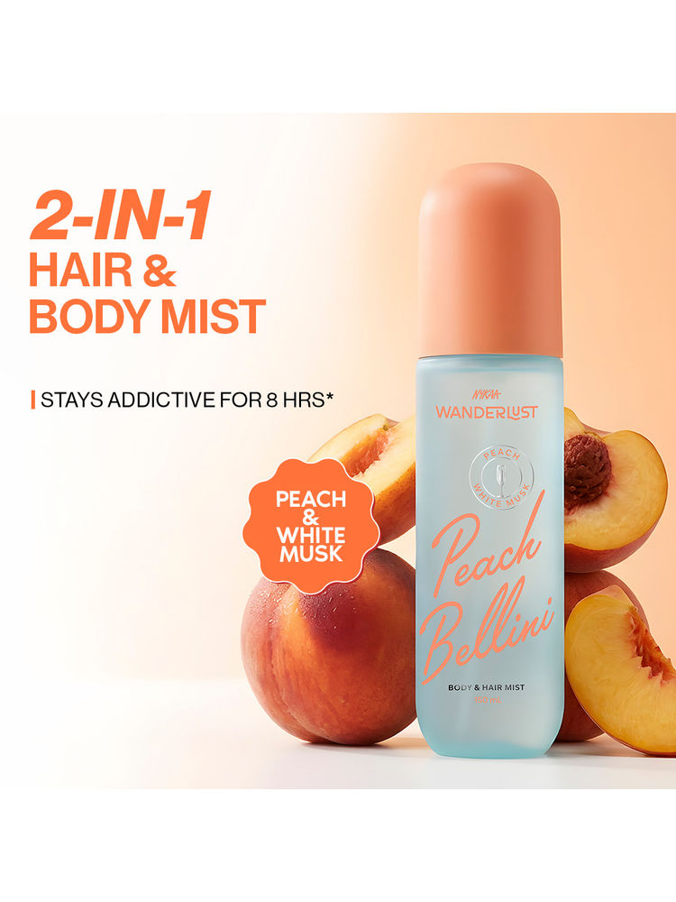 Wanderlust Peach Bellini Fruity Fresh Perfume Body & Hair Mist With White Musk-image-42