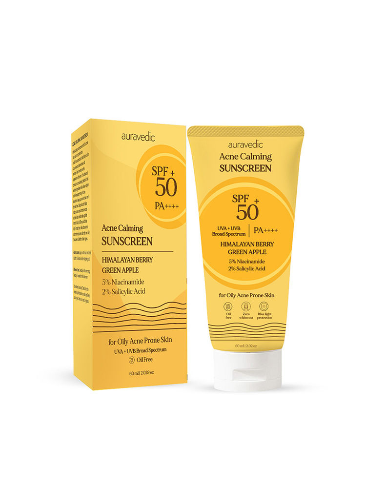Auravedic Acne Uv Sunscreen For Acne Prone Skin Pore Minimizing Sunscreen SPF 50 For Oily Skin-image-45