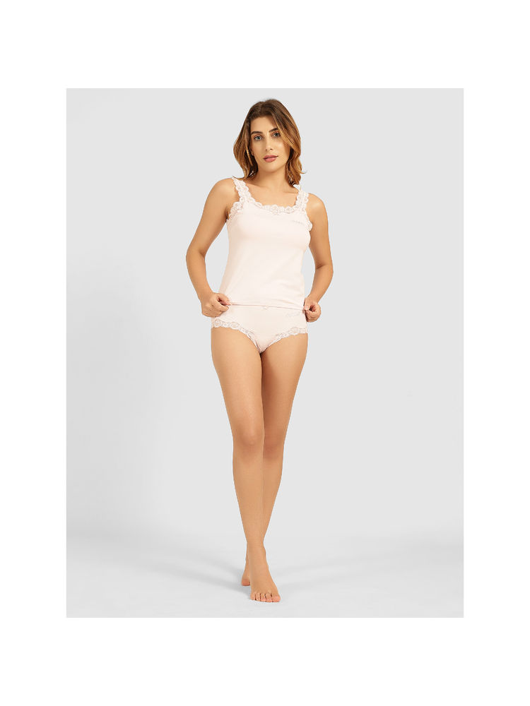 guess fashion Guess Pink Solid Culotte Camisole with Brief-picture-17