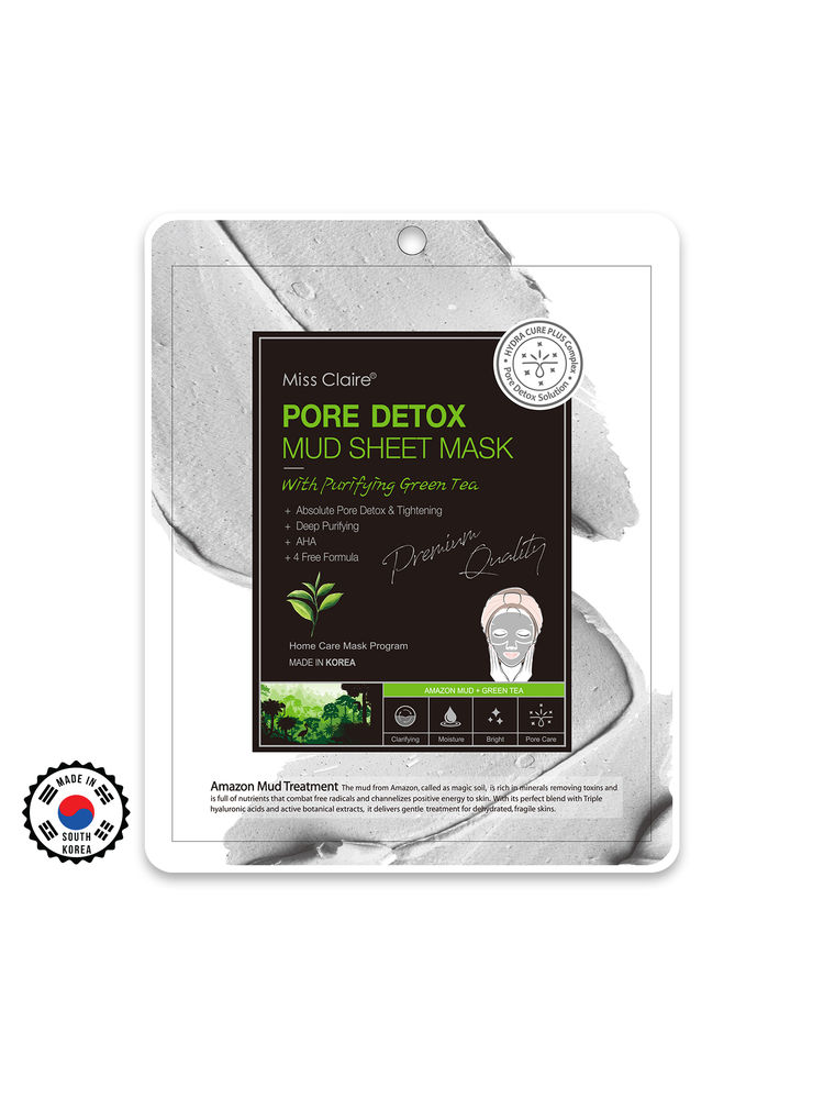Miss Claire Pore Detox Mud Sheet Mask With Purifying Green Tea-picture-47