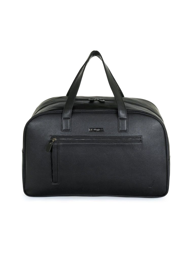 nautica accessories Nautica Unisex 28L Pu Vegan Leather Overnight Travel Duffle Bag - Black-picture-17