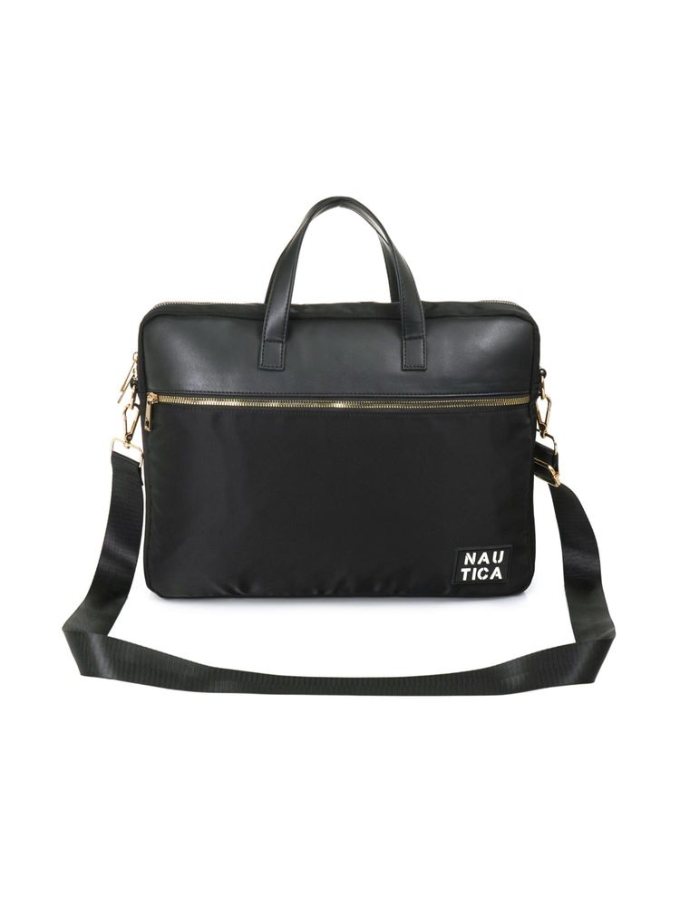 nautica accessories Nautica Unisex Polyester 14 Inch Laptop Bag Briefcase For Business Travel - Black-picture-14