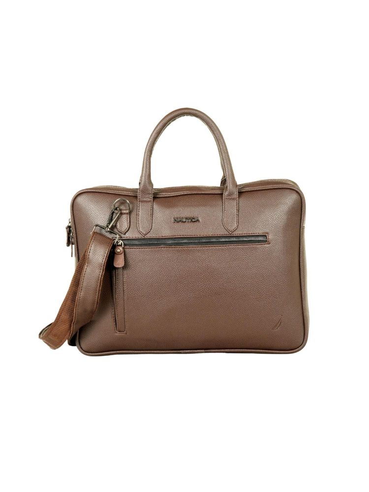 nautica accessories Nautica Unisex 15.6-Inch Laptop Modern Office Briefcase Messenger Bag - Brown-picture-12