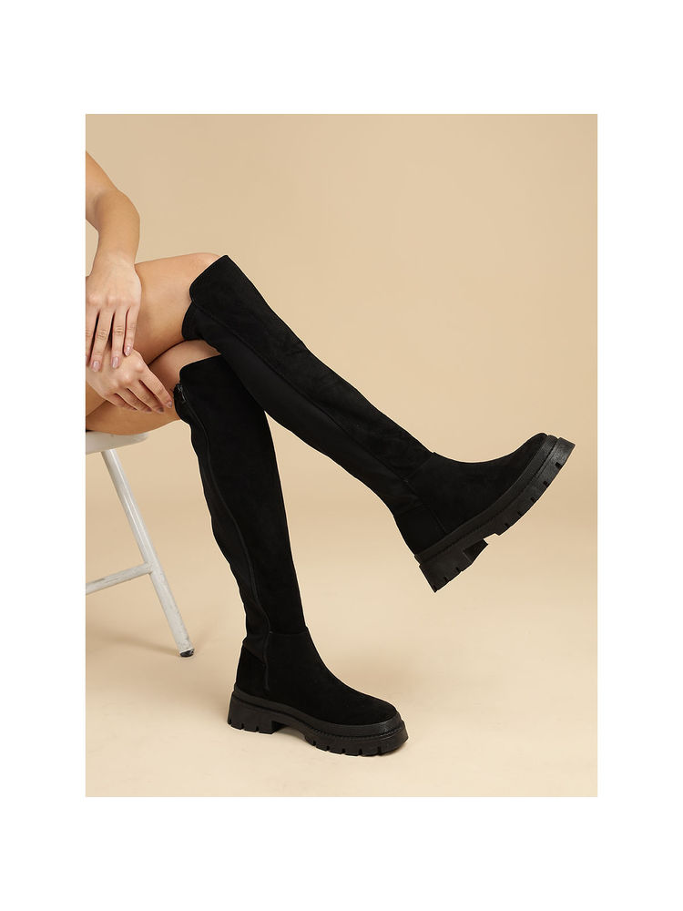 Truffle Collection Black Solid Boots-picture-14