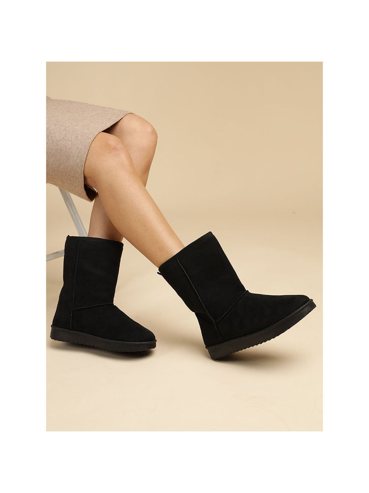 Truffle Collection Black Solid Boots-picture-12