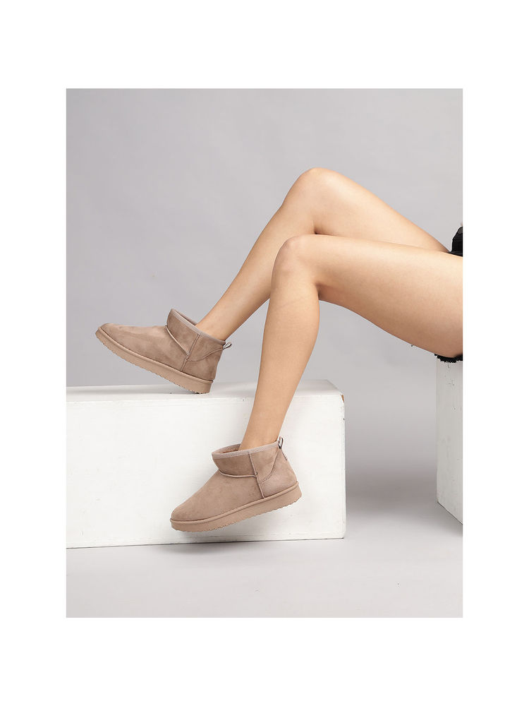 Truffle Collection Khaki Solid Boots-picture-22