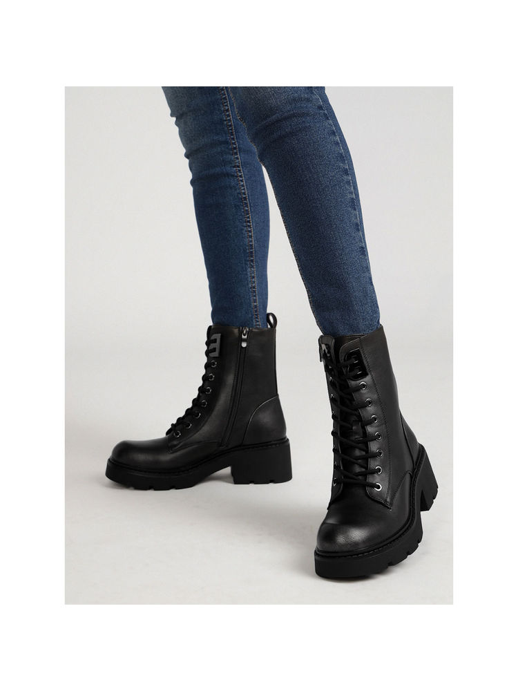 Truffle Collection Black Solid Boots-picture-30