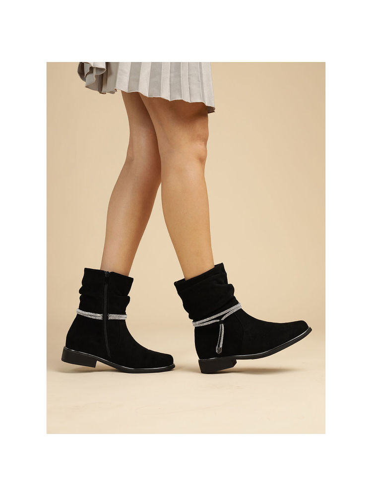 Truffle Collection Black Embellished Boots-picture-21