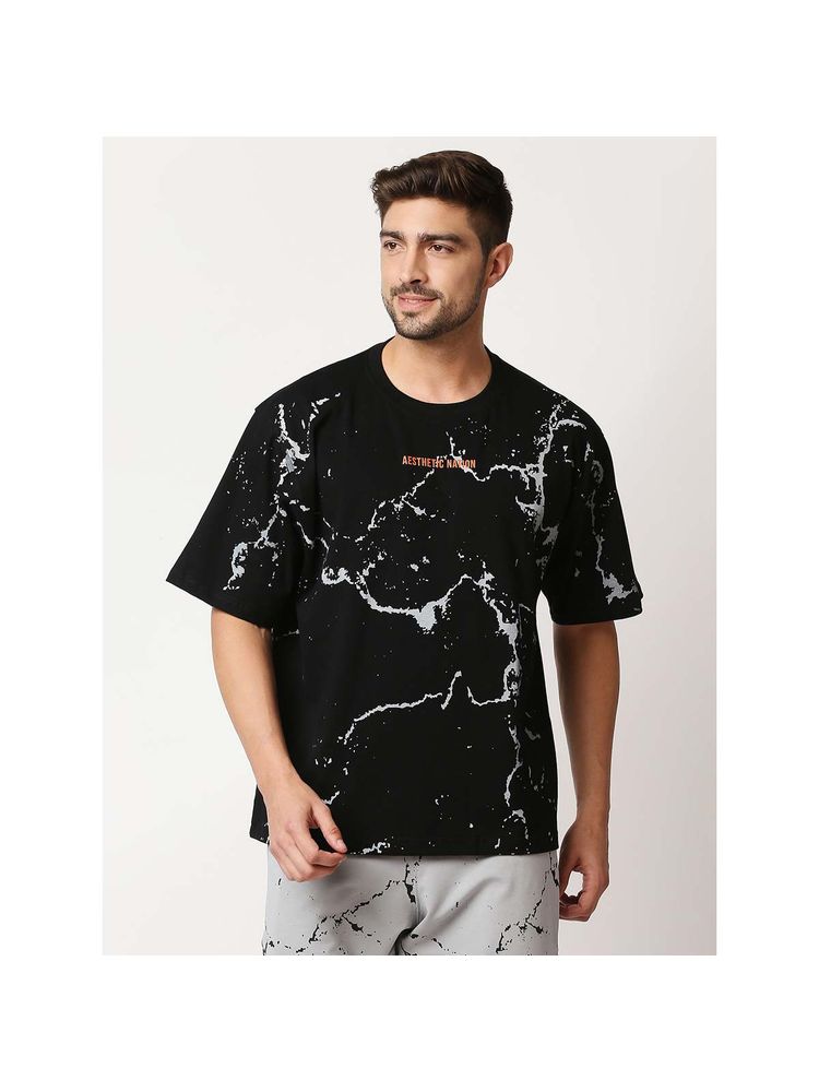 AESTHETIC NATION Aesthetics Oversized Black T-Shirt-image-5