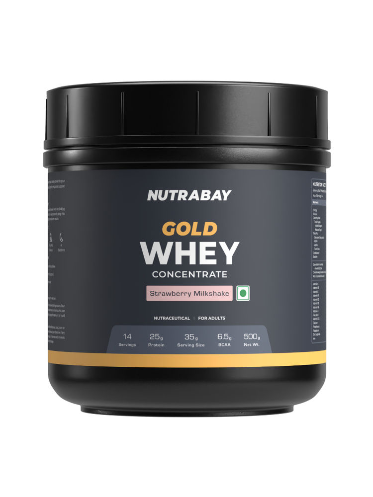 Nutrabay Gold 100% Whey Protein Concentrate - Strawberry Milkshake-image-2